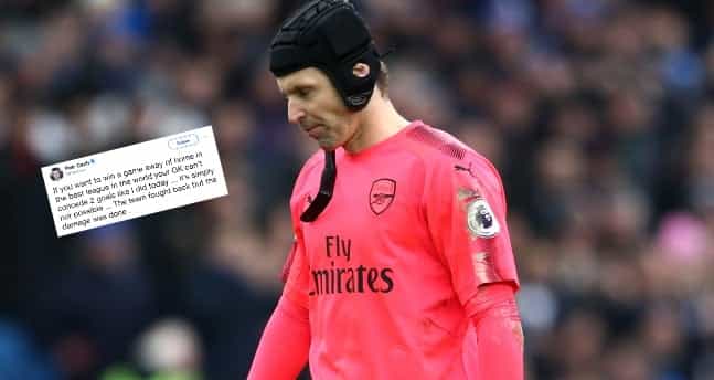 Petr Cech holds hand up with brutal assessment of his own performance in Arsenal’s defeat to Brighton Petr Cech holds hand up with brutal assessment of his own performance in Arsenal’s defeat to Brighton