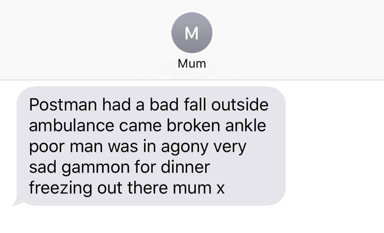 13 texts you’ll get from your Mum about The Beast From The East