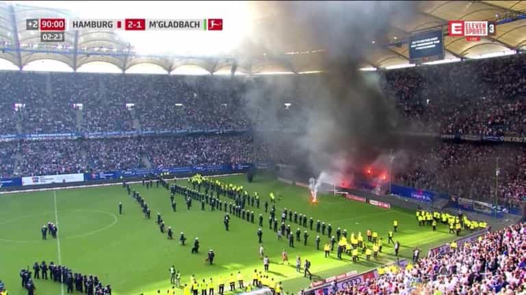 Chaos reigns as Hamburg are relegated for the first time in 55 years Chaos reigns as Hamburg are relegated for the first time in 55 years