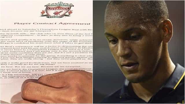 Here’s what was really on the contract that Fabinho signed at Liverpool unveiling Here’s what was really on the contract that Fabinho signed at Liverpool unveiling