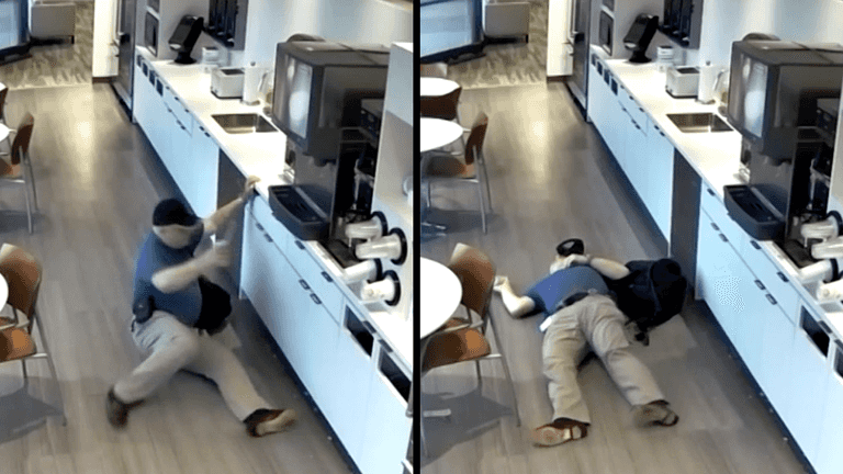 A scene by scene breakdown of the man caught pretending to slip on ice cubes