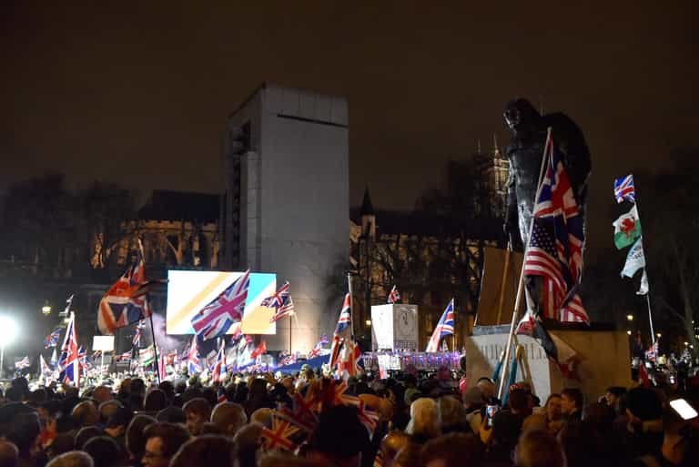 Over and out – Brexiteers celebrate Brexit Day in Parliament Square