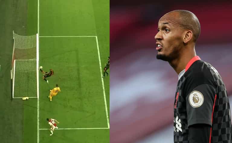 Fabinho produces incredible goal-line clearance to preserve Liverpool lead Fabinho produces incredible goal-line clearance to preserve Liverpool lead