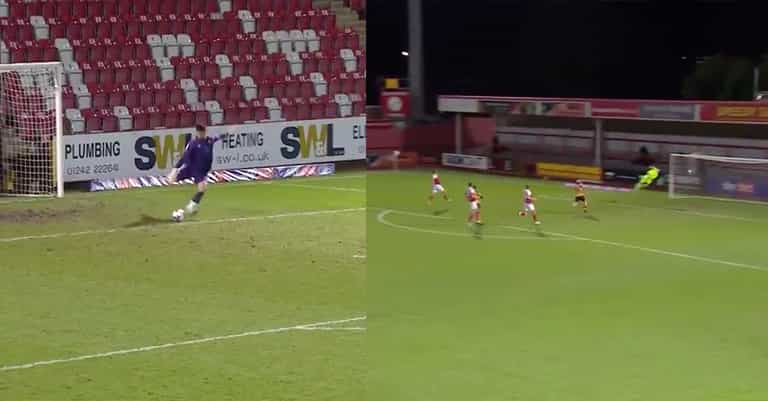 Newport goalkeeper Tom King scores wind-assisted opener from goal kick