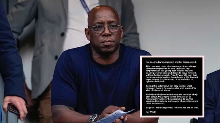 Ian Wright responds after teenager who racially abused him escapes conviction
