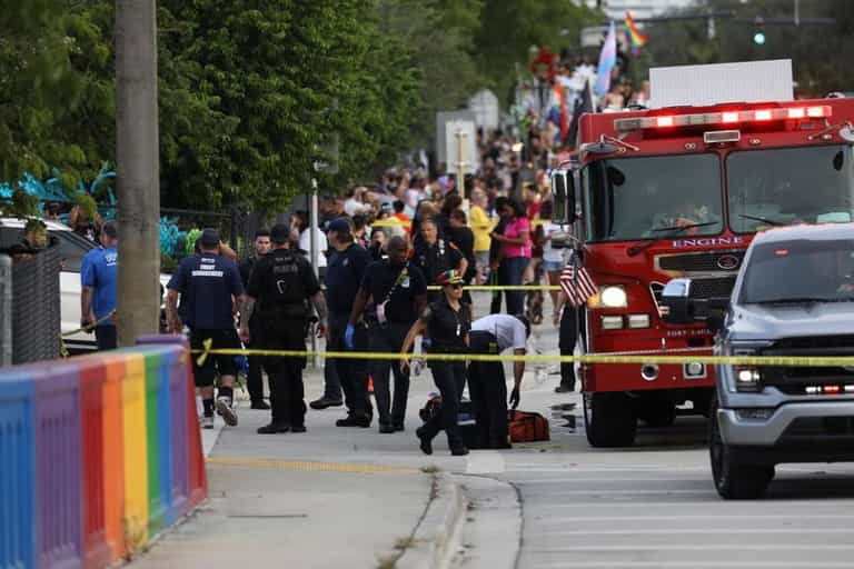 Man dies after truck ploughs into crowd at Pride parade Florida Man dies after truck ploughs into crowd at Pride parade Florida