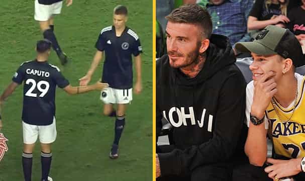 David Beckham’s son Romeo makes debut for Inter Miami’s reserve team