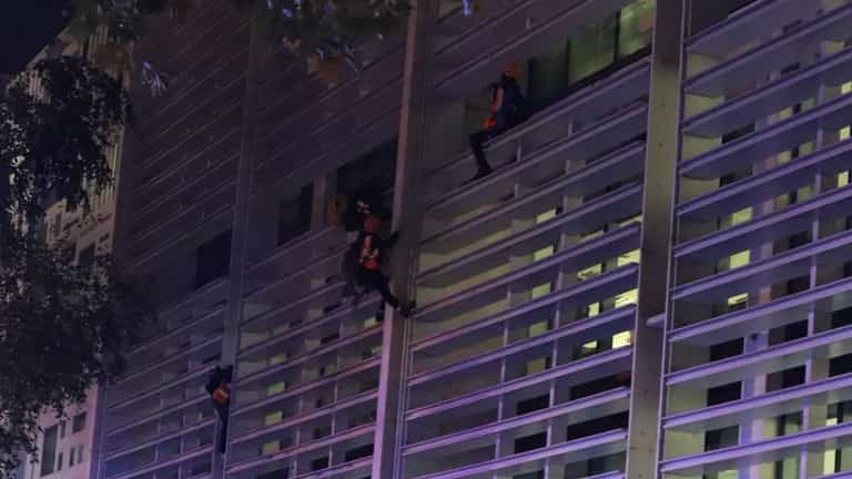 Animal Rebellion protesters climb Government building demanding UK go vegan Animal Rebellion protesters climb Government building demanding UK go vegan