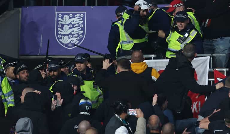 New footage emerges showing Hungary fans forcing police down Wembley steps