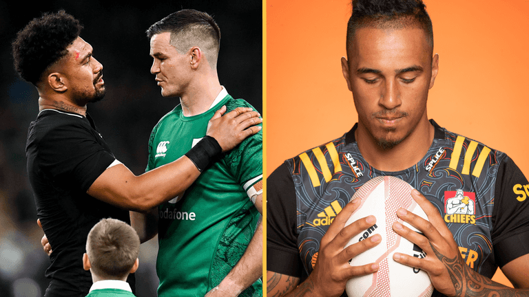 Johnny Sexton presented a signed Ireland jersey for family of late Sean Wainui