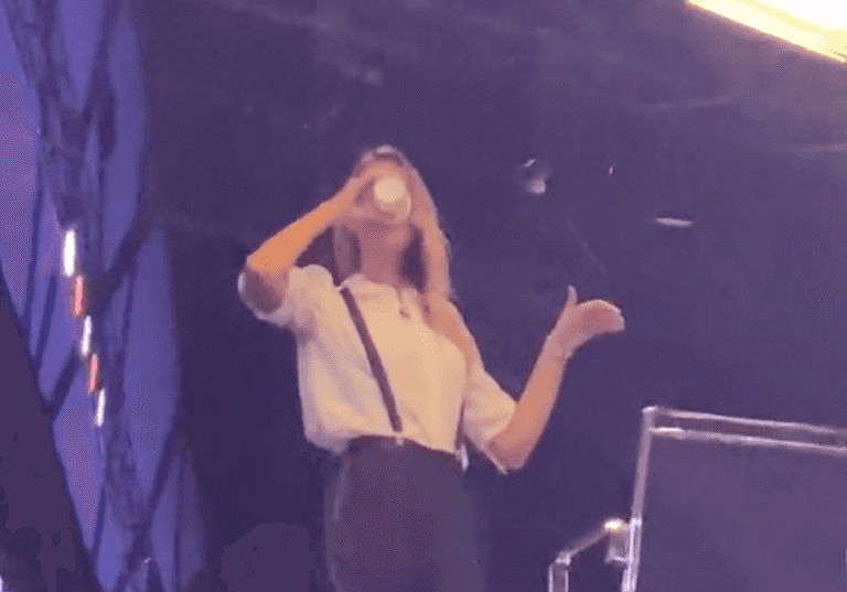 Laura Woods sends Ally Pally wild after downing drink at the darts