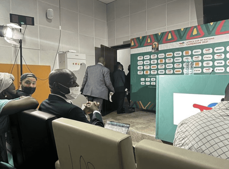 CAF officials storm Mali press conference to demand restart to Tunisia game CAF officials storm Mali press conference to demand restart to Tunisia game