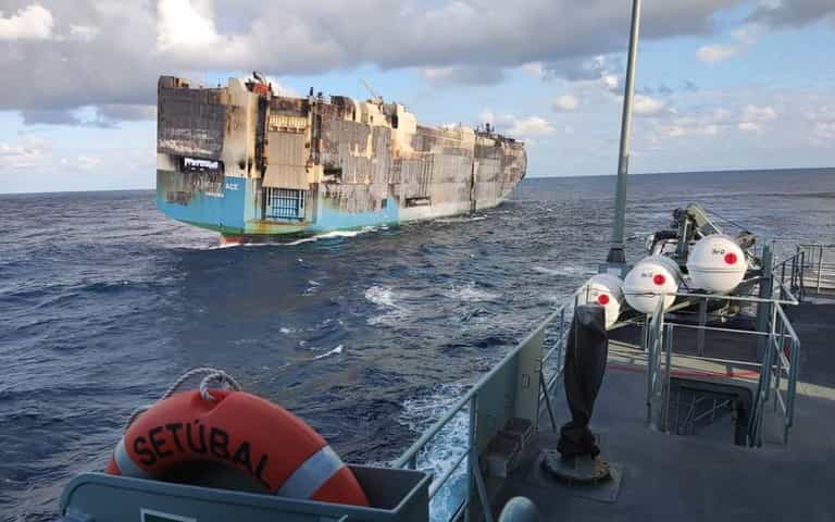 Burning cargo ship carrying almost 4,000 luxury cars sinks in ocean