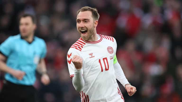 Christian Eriksen scores wondergoal for Denmark on return to Parken Stadium Christian Eriksen scores wondergoal for Denmark on return to Parken Stadium