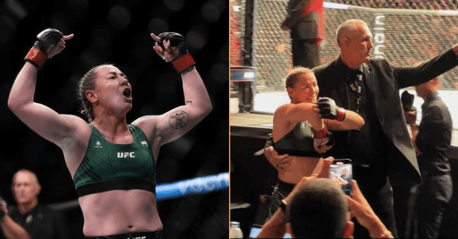 UFC fighter Molly McCann leads crowd in “F**k The Tories” chant