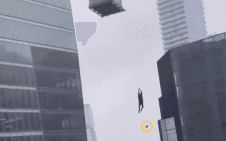 Terrifying video shows screaming construction worker dangling from crane hundreds of feet in the air
