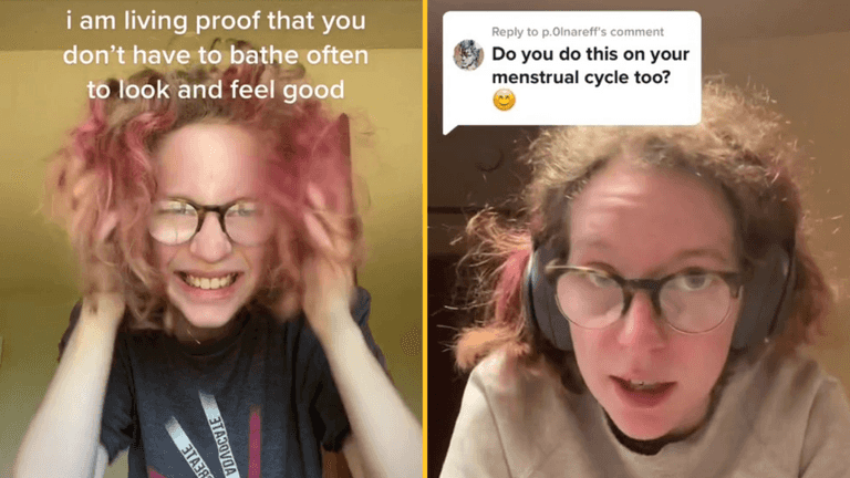 Woman trolled for not showering in 10 days finally washes after spotting comments Woman trolled for not showering in 10 days finally washes after spotting comments