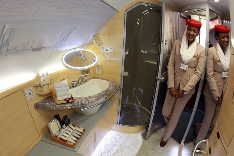 What’s it like to take a shower at 30,000ft on a double-decker Airbus?