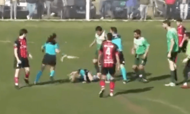 Female referee attacked by male player during amateur game in Argentina