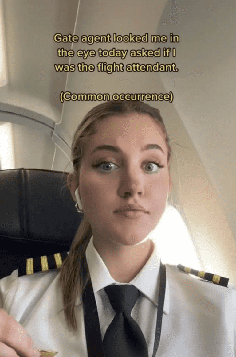 Female pilot mistaken for flight attendant by airport employee