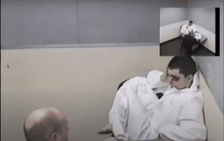 Murder suspect interrogated for 6 hours before police realise he’s been shot in the face