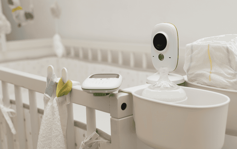 Husband hears wife cheating with another man through baby monitor in their marital bedroom