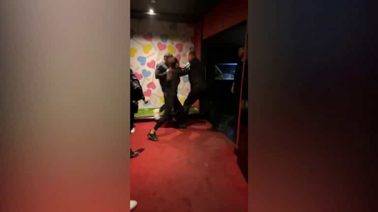 Moment bouncer knocks I’m A Celeb winner to the ground amidst ‘homophobic row’ Moment bouncer knocks I’m A Celeb winner to the ground amidst ‘homophobic row’