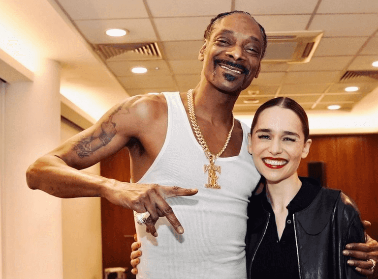 Snoop Dogg tells Emilia Clarke he’d ‘protect her eggs any day’ as they meet for first time