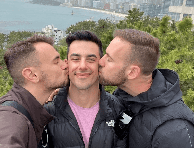 ‘I started a throuple with my boyfriend and a cop’