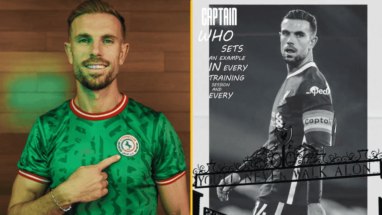 Al Etiffaq colour out LGBT armband in Jordan Henderson announcement video