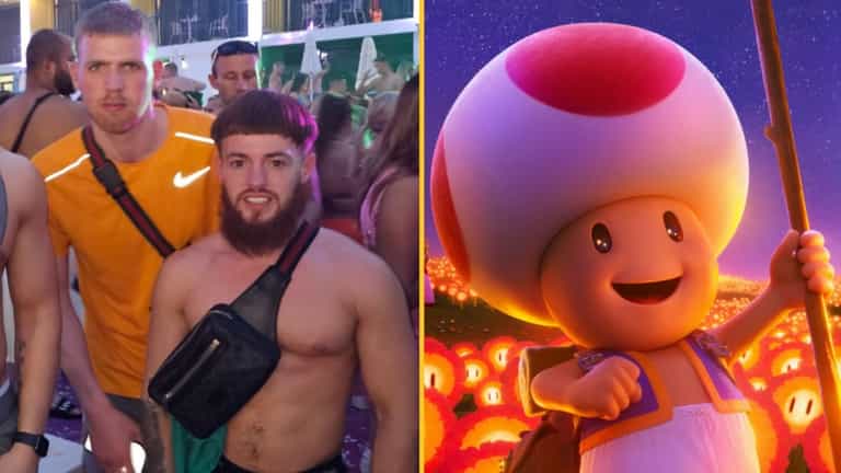 Guy with ‘Toad’ hair reacts after pic of him and his mates in Ibiza goes viral