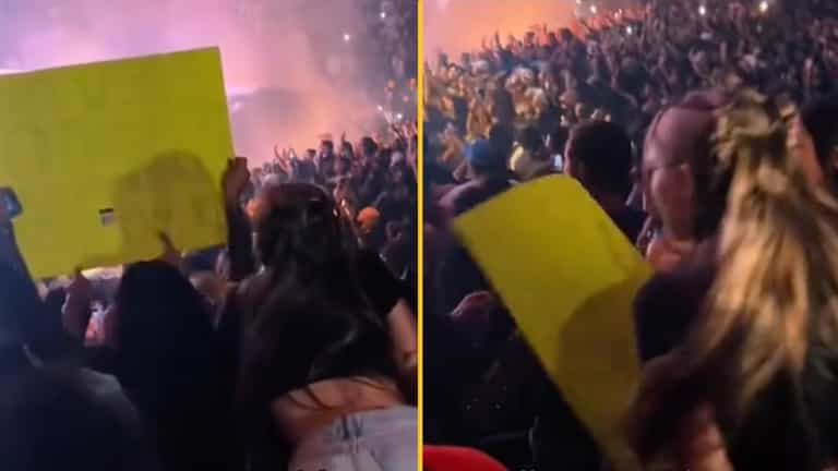 Woman who paid £570 to see Drake tears down fan’s sign blocking her view