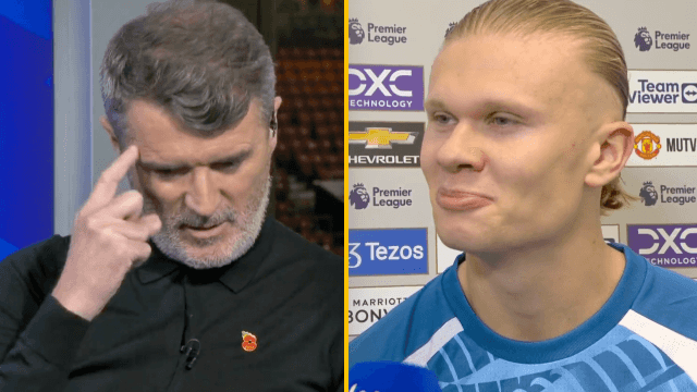 Roy Keane responded to Erling Haaland chants during Man Utd’s derby defeat