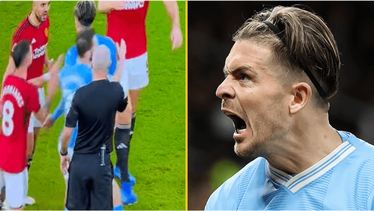 Man United fans claim Jack Grealish should’ve been sent off