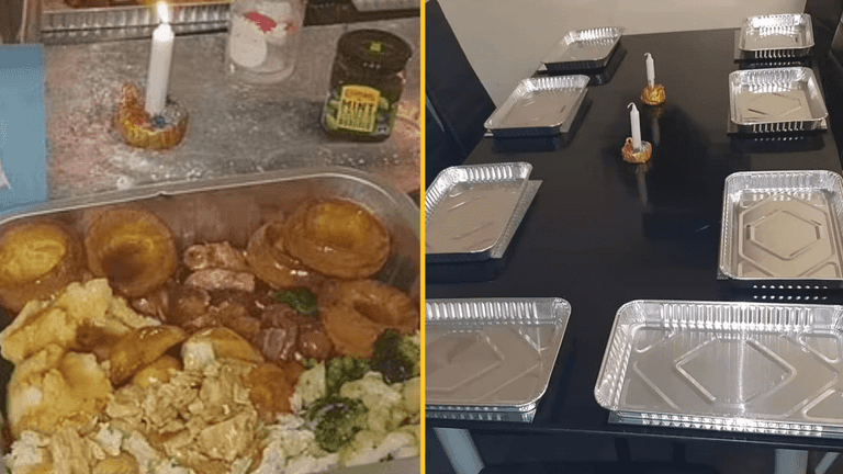 Man divides opinion after serving Christmas dinner in foil trays