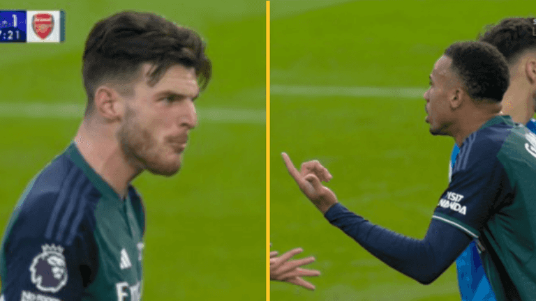 Declan Rice and Gabriel involved in heated argument during Fulham defeat