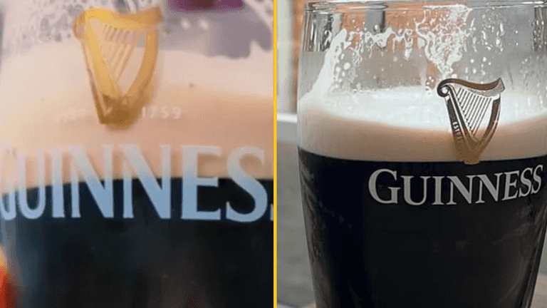 Guinness drinkers debate whether first sip should split the G or land bottom of the harp Guinness drinkers debate whether first sip should split the G or land bottom of the harp