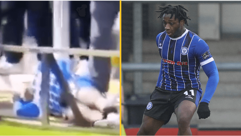 Non-league clash suspended after player suffers serious head injury in collision with railings