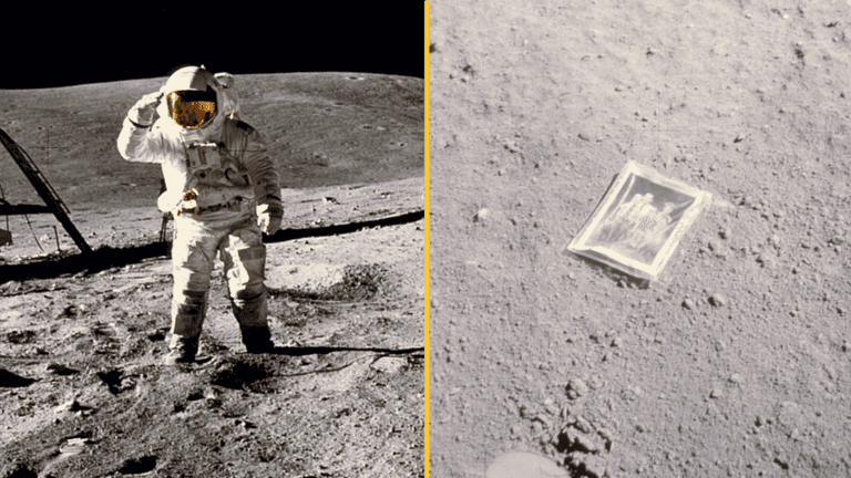 Astronaut explains hidden message on family photo he left on the moon