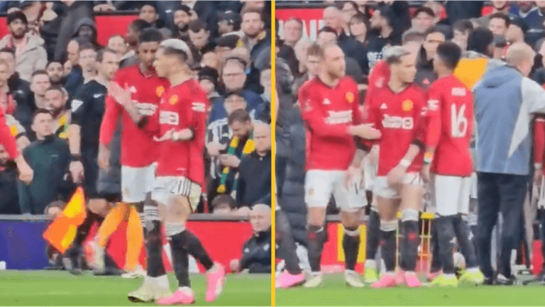 Footage shows Antony absolutely raging when asked to play left back