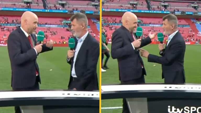 Erik ten Hag aims dig at Roy Keane in post-match interview after winning FA Cup Erik ten Hag aims dig at Roy Keane in post-match interview after winning FA Cup