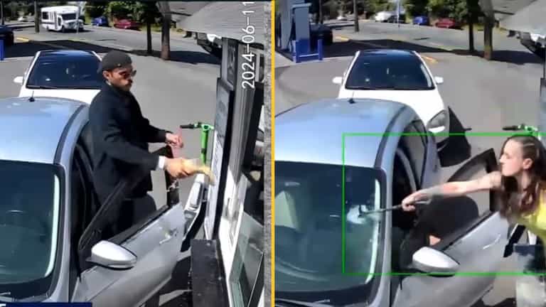 Barista smashes car windscreen after driver throws drink in her face
