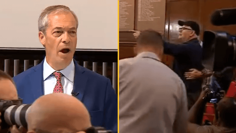 Nigel Farage’s victory speech interrupted by several protestors calling him ‘racist’