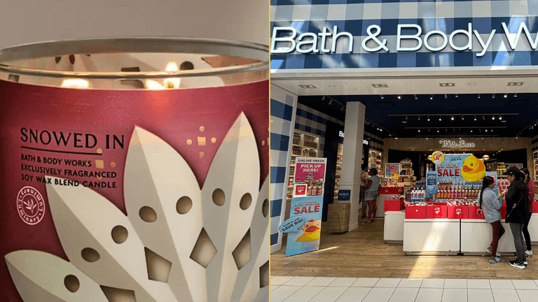 Bath & Body Works pull candle that looks like KKK meeting