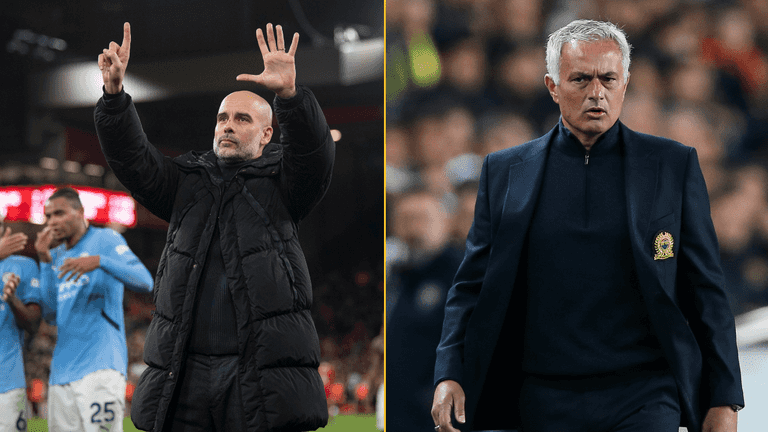 Pep Guardiola aims savage dig at Jose Mourinho during Man City press conference