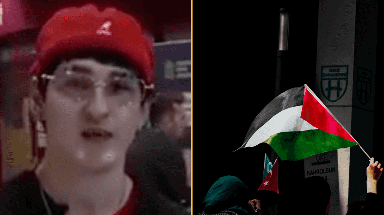 A Level student calls out the BBC and says Free Palestine live on air
