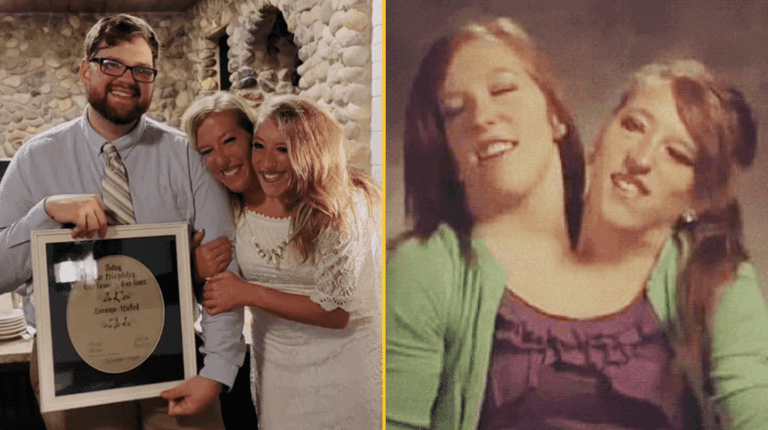 Conjoined twins Abby and Brittany Hensel address photos of them with newborn baby