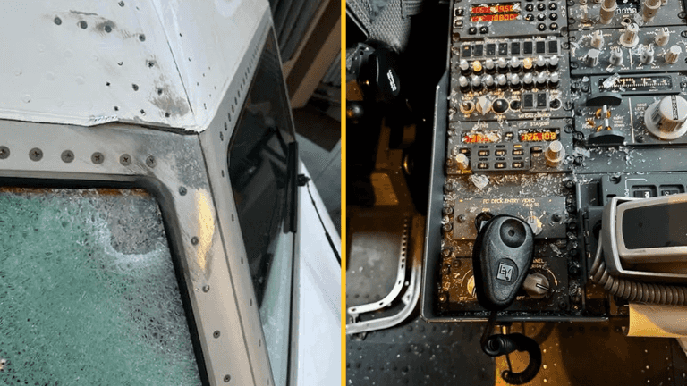 Mystery object smashes US plane’s cockpit at 36,000 feet forcing emergency landing