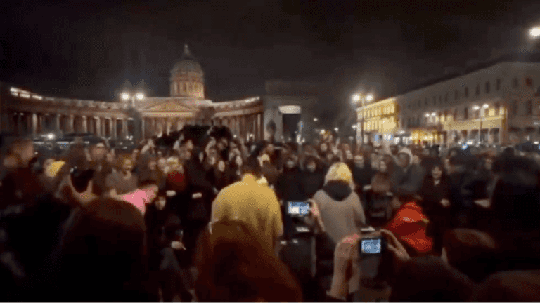 Crowds of Russians shout ‘you f***ing monsters’ in rare protest against Putin