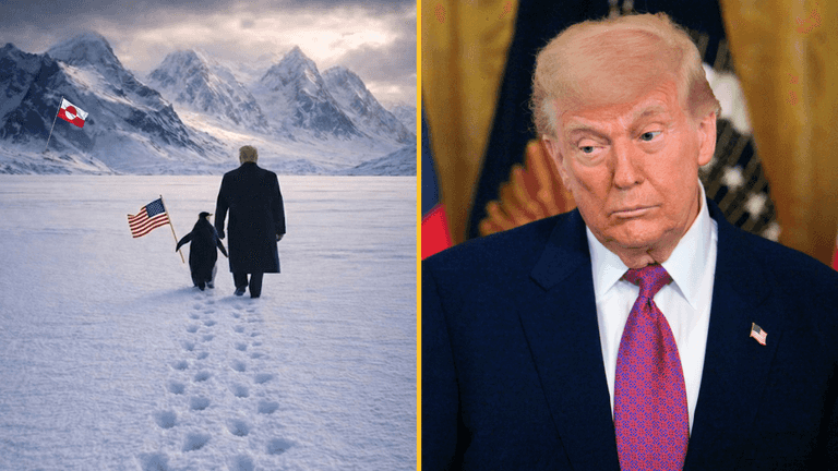 White House posts image of Trump with a penguin in Greenland – but there’s one glaring problem